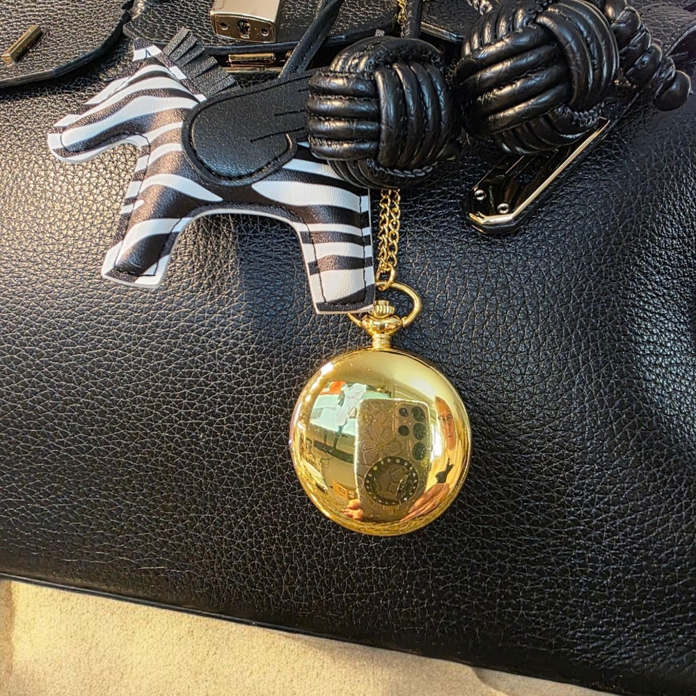Gold Pocket Watch Handbag Charm NWOT